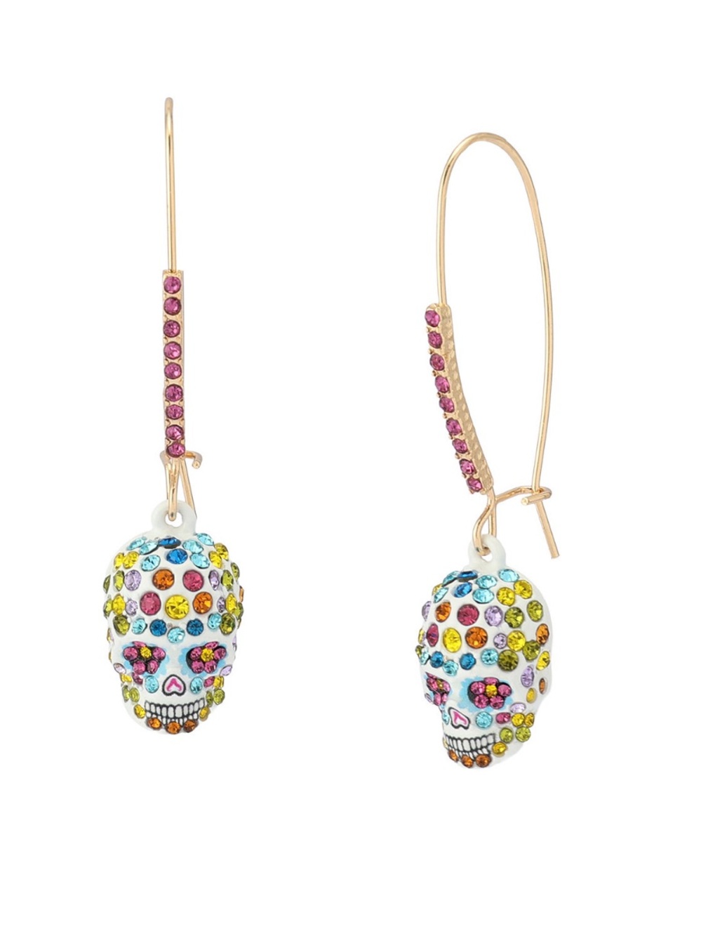 NEW RELEASE Betsey Johnson Faux Sugar Skull Dangle Earrings Halloween NWT